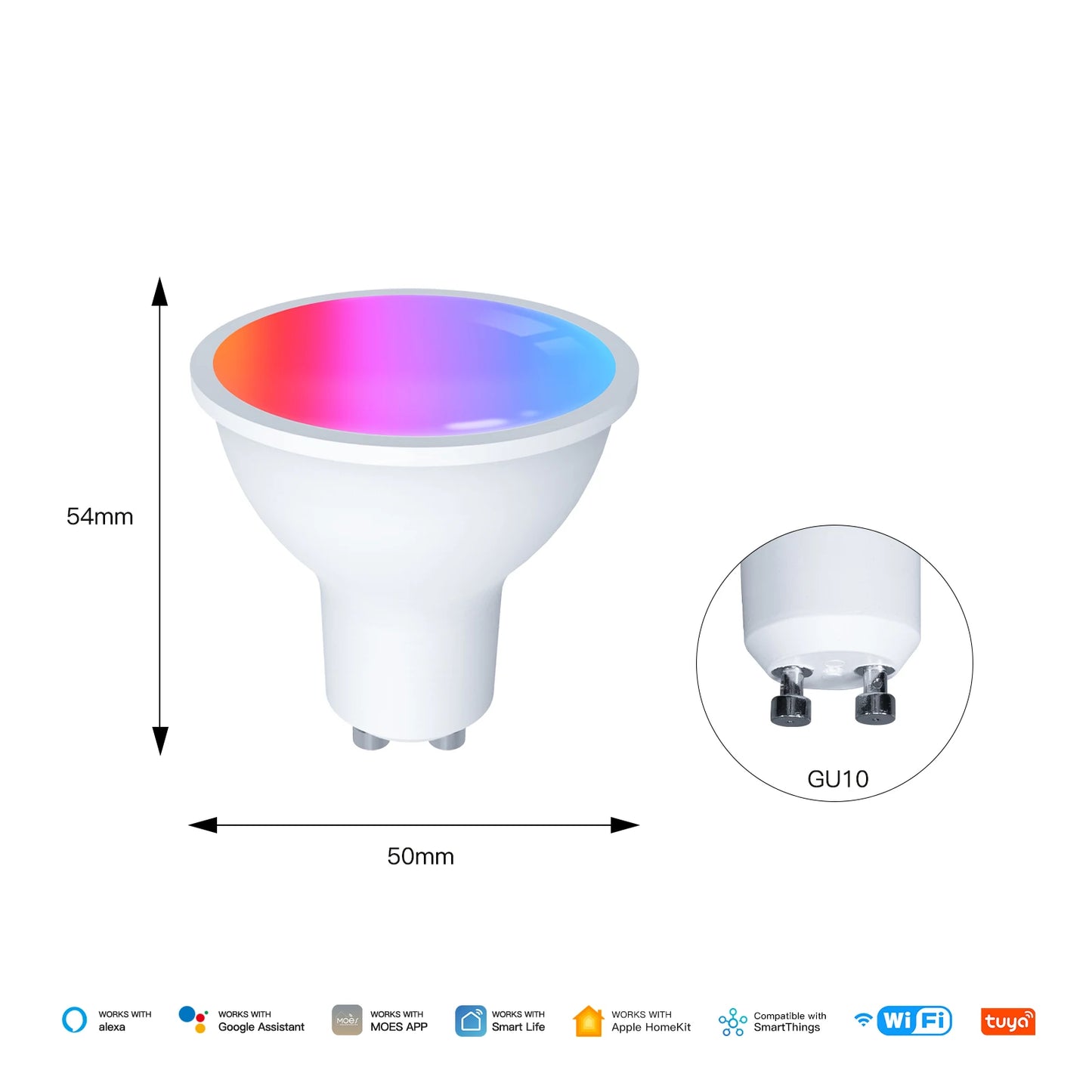 Matter Wifi GU10 E27 Smart Bulb Dimmable Led Light 16 Million RGB C+W Colors Candle Lamp Voice Control Alexa Google Home